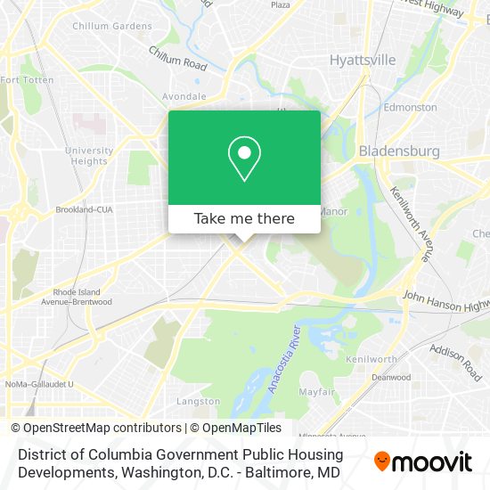 Mapa de District of Columbia Government Public Housing Developments