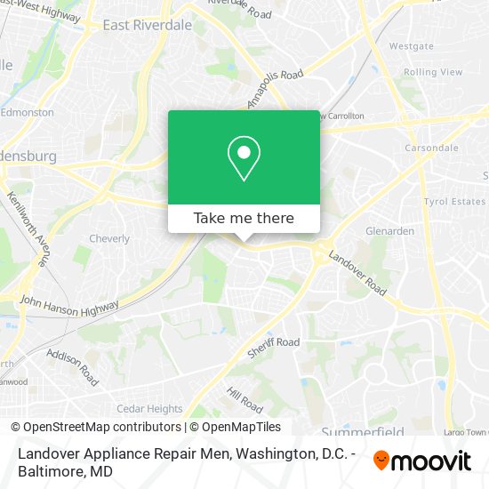 Landover Appliance Repair Men map