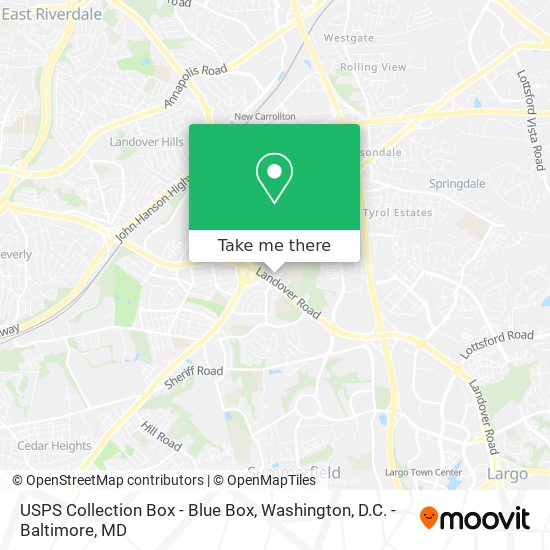 Mapa de USPS Collection Box - Blue Box