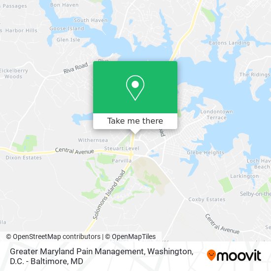 Greater Maryland Pain Management map