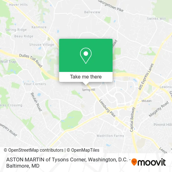 ASTON MARTIN of Tysons Corner map