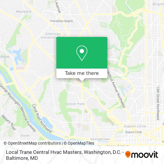 Mapa de Local Trane Central Hvac Masters