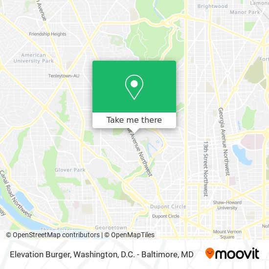 Elevation Burger map