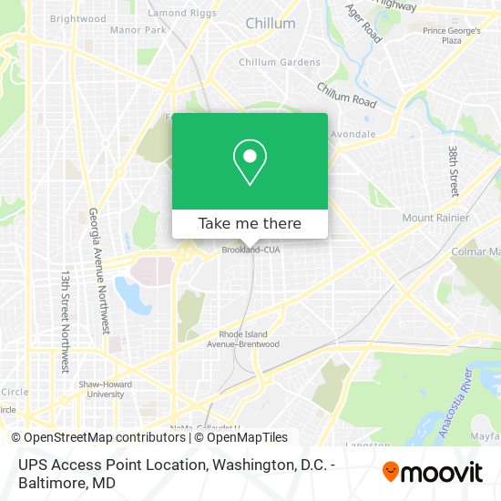 UPS Access Point Location map