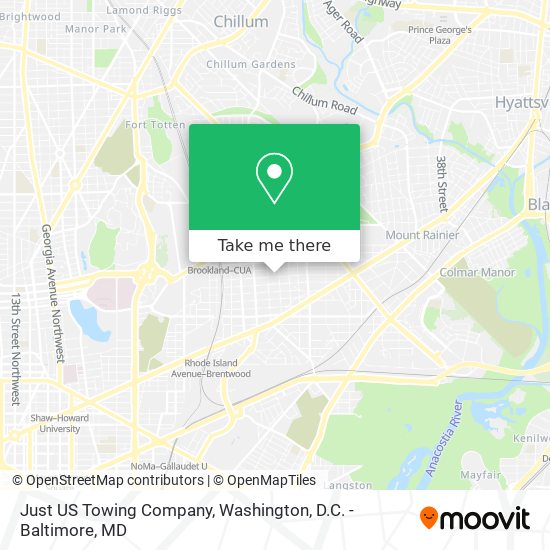 Mapa de Just US Towing Company