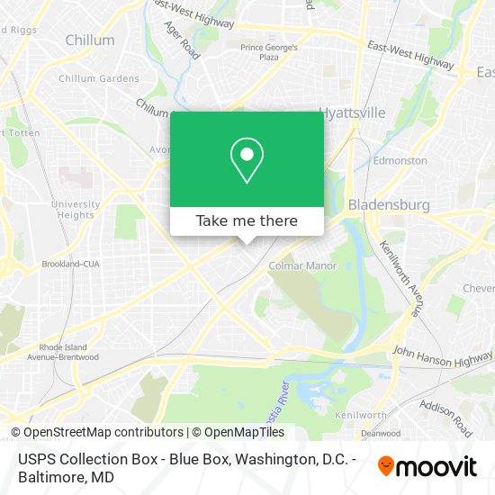 Mapa de USPS Collection Box - Blue Box