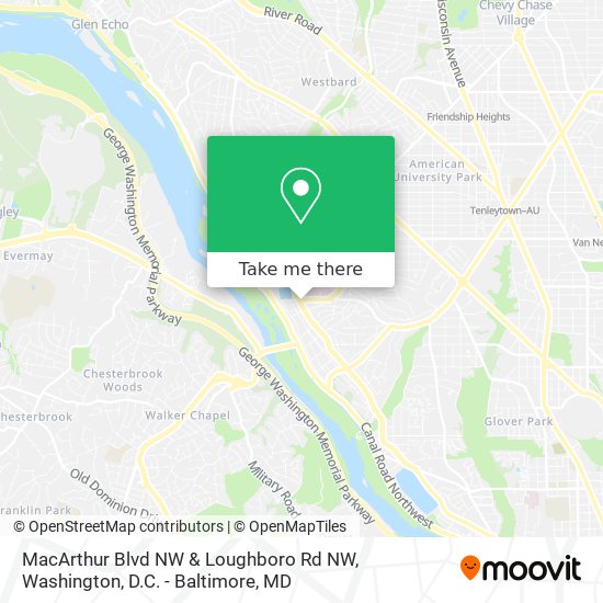 Mapa de MacArthur Blvd NW & Loughboro Rd NW