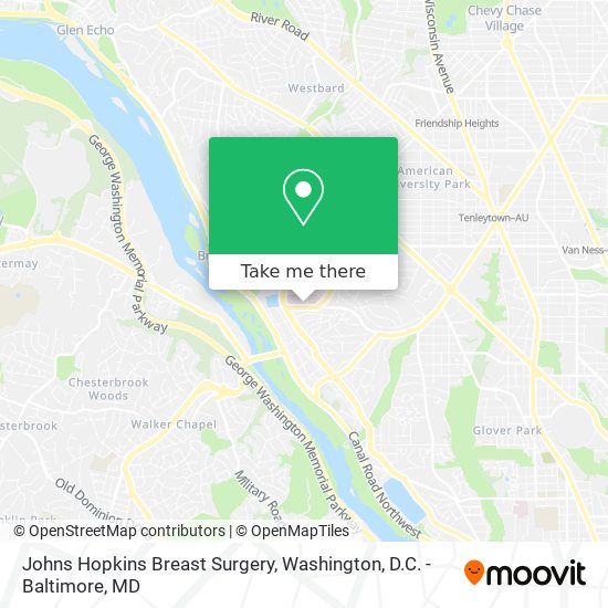 Johns Hopkins Breast Surgery map
