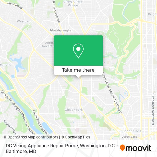 DC Viking Appliance Repair Prime map