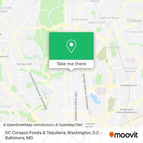 Mapa de DC Corazon Fonda & Tequileria