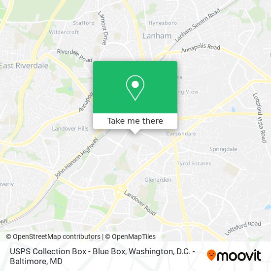 USPS Collection Box - Blue Box map