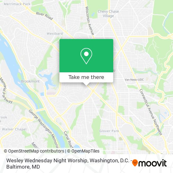 Wesley Wednesday Night Worship map