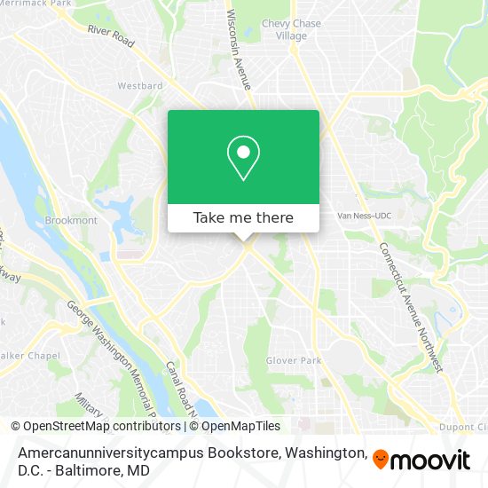 Amercanunniversitycampus Bookstore map