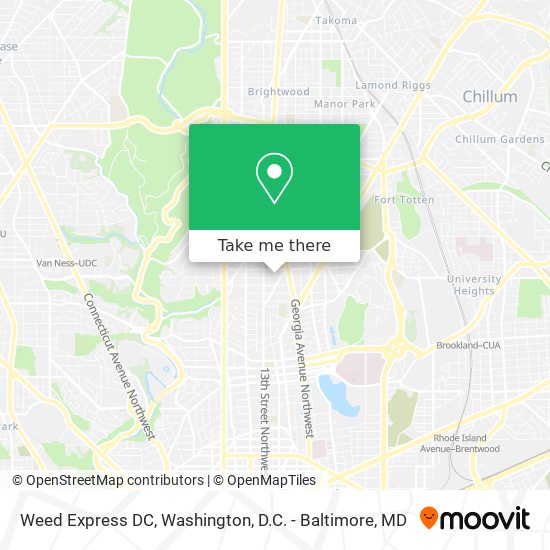Weed Express DC map