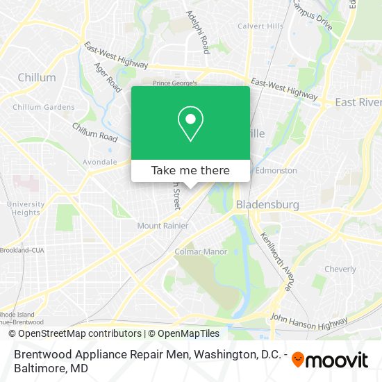 Brentwood Appliance Repair Men map