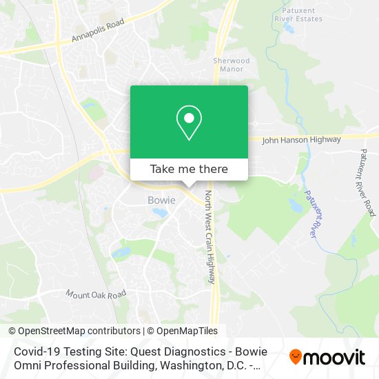 Covid-19 Testing Site: Quest Diagnostics - Bowie Omni Professional Building map