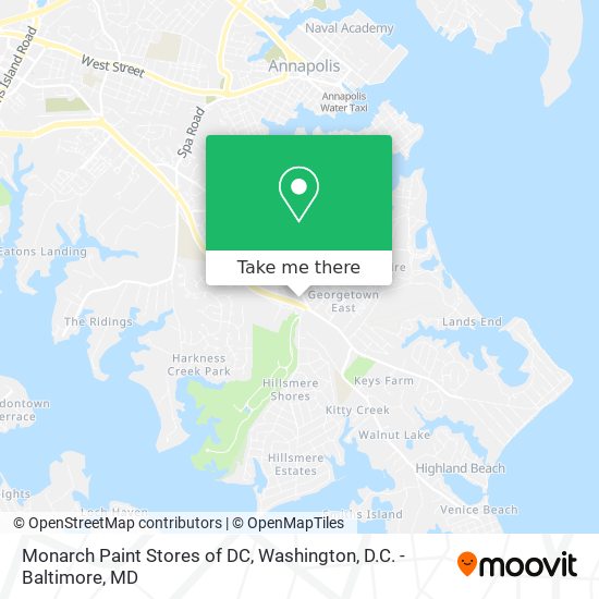 Monarch Paint Stores of DC map