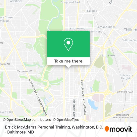 Errick McAdams Personal Training map