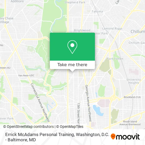 Mapa de Errick McAdams Personal Training