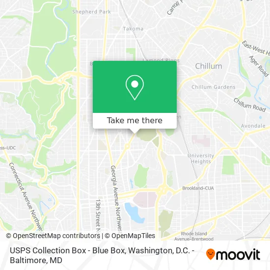 Mapa de USPS Collection Box - Blue Box