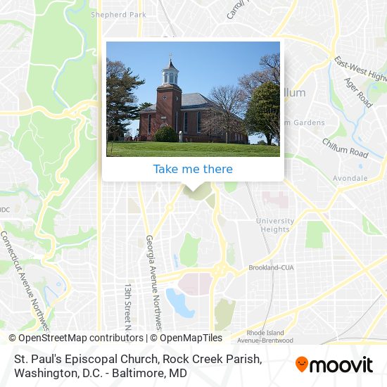 St. Paul's Episcopal Church, Rock Creek Parish map