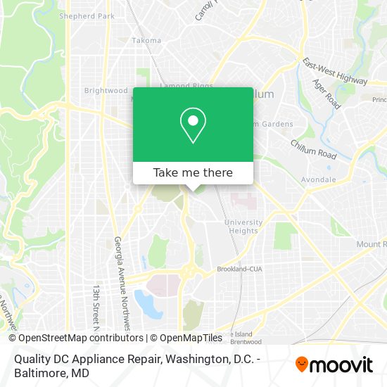 Quality DC Appliance Repair map