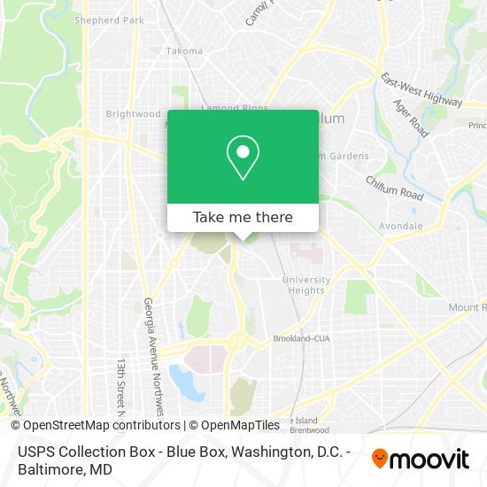 USPS Collection Box - Blue Box map