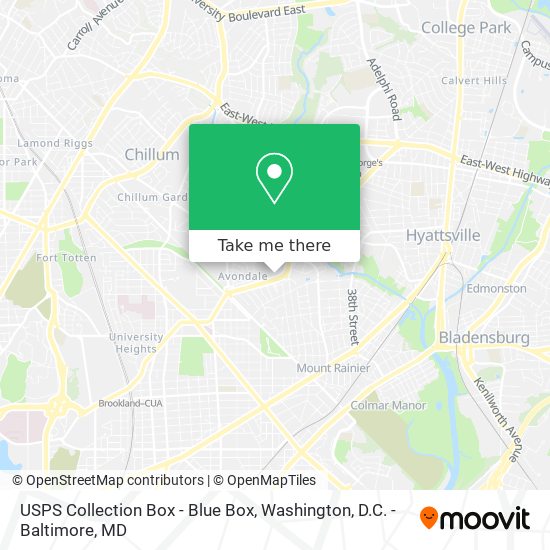 USPS Collection Box - Blue Box map