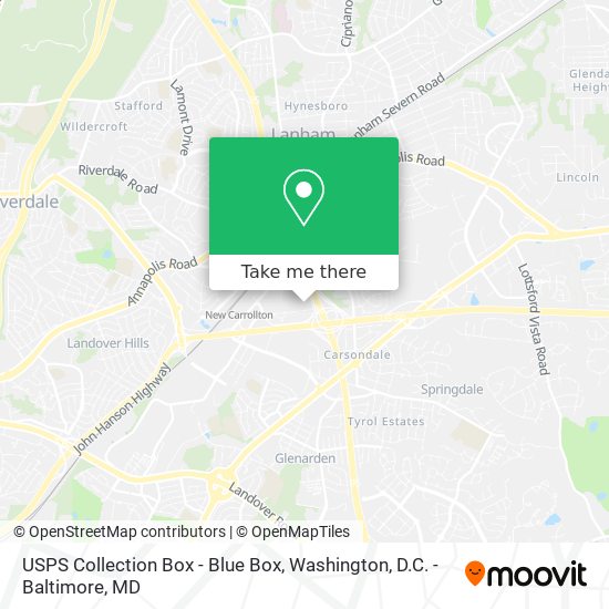 USPS Collection Box - Blue Box map