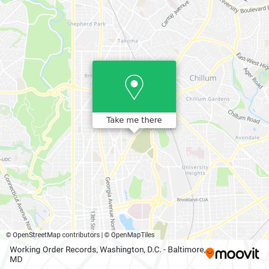 Working Order Records map