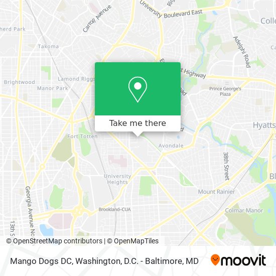 Mapa de Mango Dogs DC