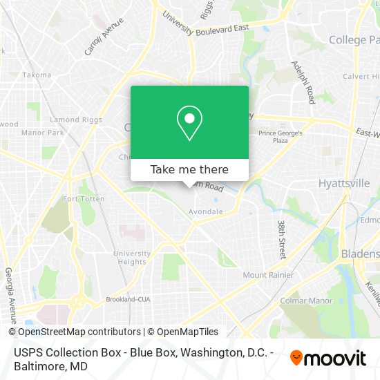 Mapa de USPS Collection Box - Blue Box