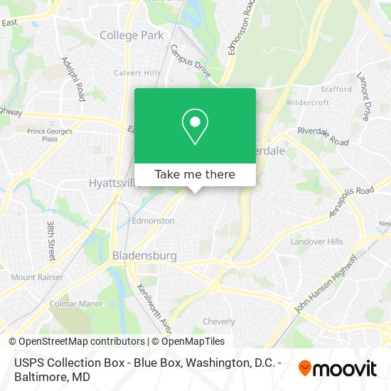 Mapa de USPS Collection Box - Blue Box