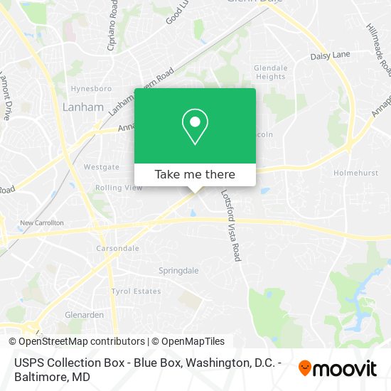 USPS Collection Box - Blue Box map