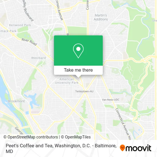 Peet's Coffee and Tea map