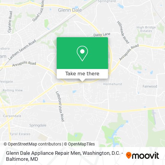 Glenn Dale Appliance Repair Men map