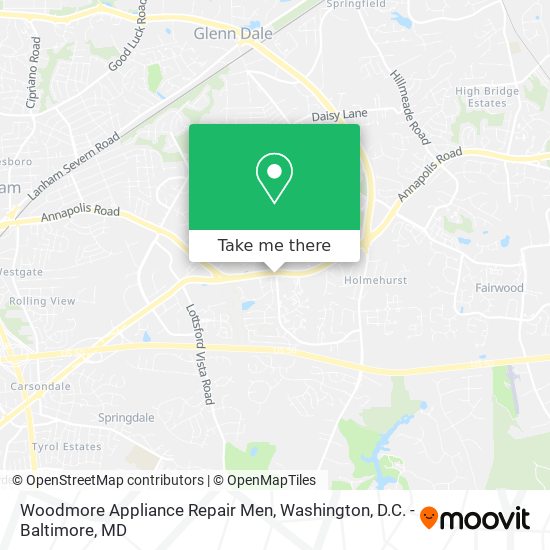 Woodmore Appliance Repair Men map