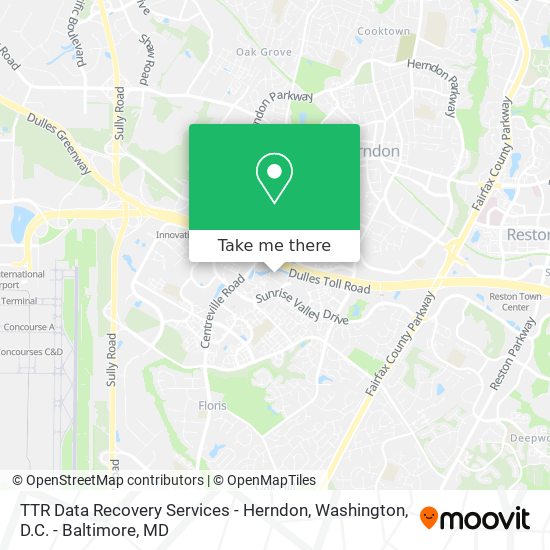 Mapa de TTR Data Recovery Services - Herndon