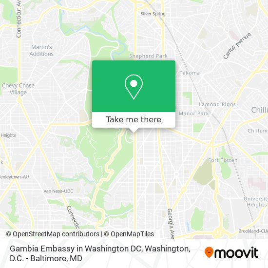 Gambia Embassy in Washington DC map