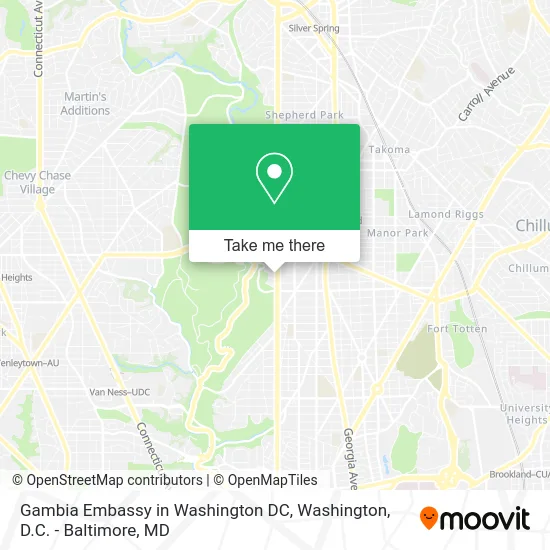 Gambia Embassy in Washington DC map