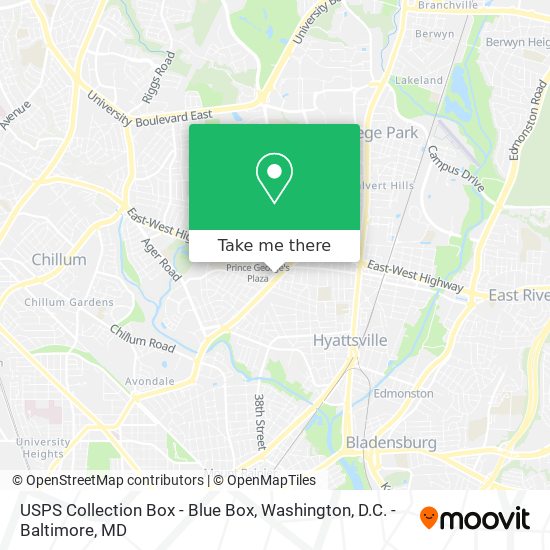 Mapa de USPS Collection Box - Blue Box