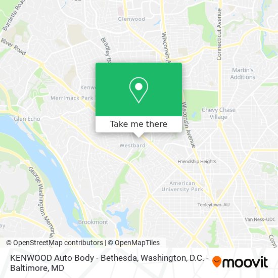 KENWOOD Auto Body - Bethesda map