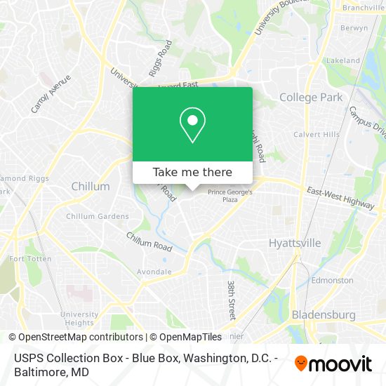 Mapa de USPS Collection Box - Blue Box