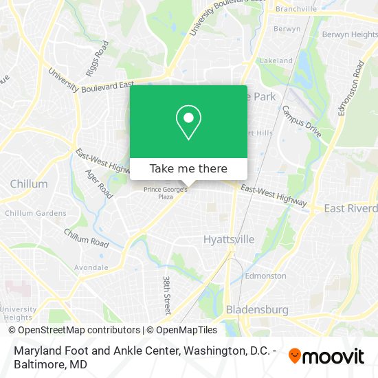 Mapa de Maryland Foot and Ankle Center