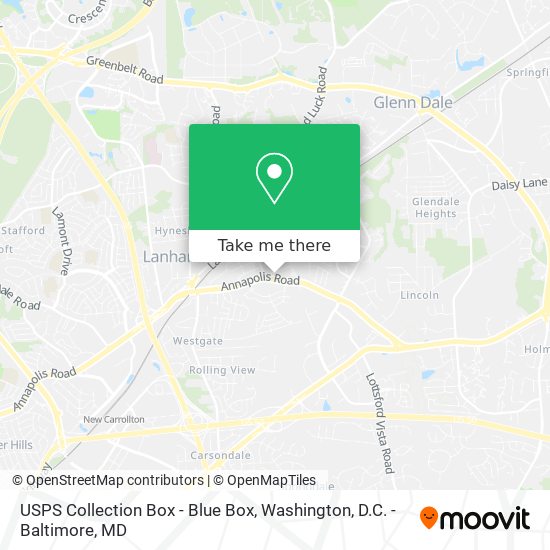 Mapa de USPS Collection Box - Blue Box