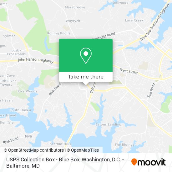 USPS Collection Box - Blue Box map