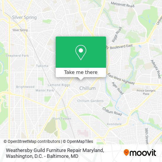 Mapa de Weathersby Guild Furniture Repair Maryland