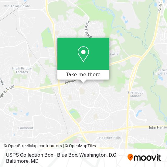 Mapa de USPS Collection Box - Blue Box