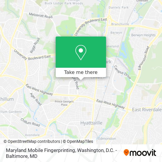 Mapa de Maryland Mobile Fingerprinting