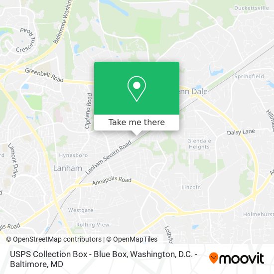 Mapa de USPS Collection Box - Blue Box